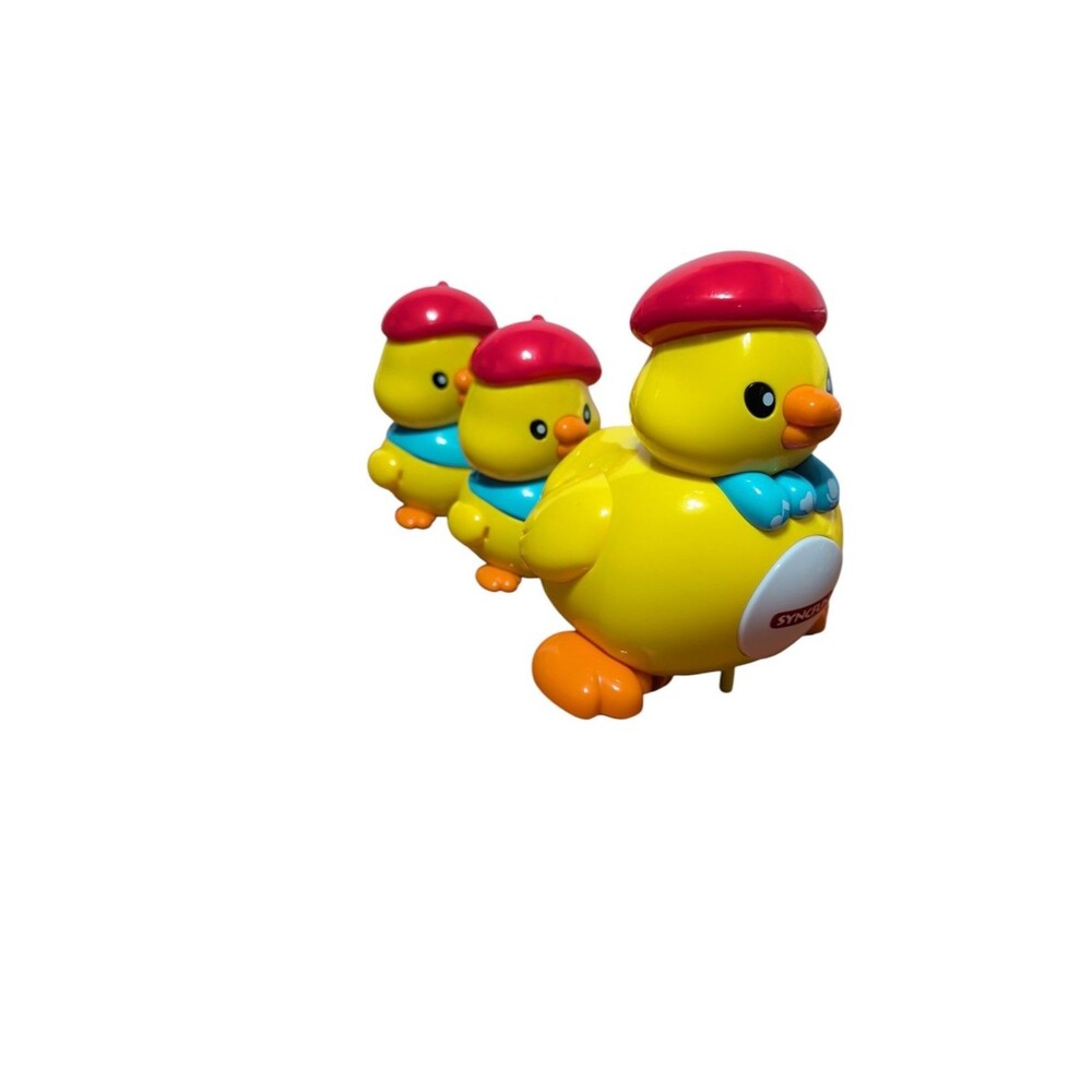 SYNCFUN Musical Duck Toy W/2 Baby Ducks, Crawling Tummy Time Toy W/Light & Sound